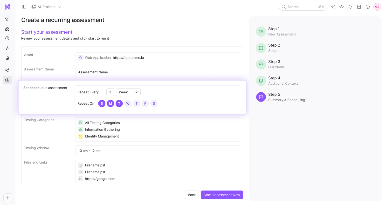 Automated assessments